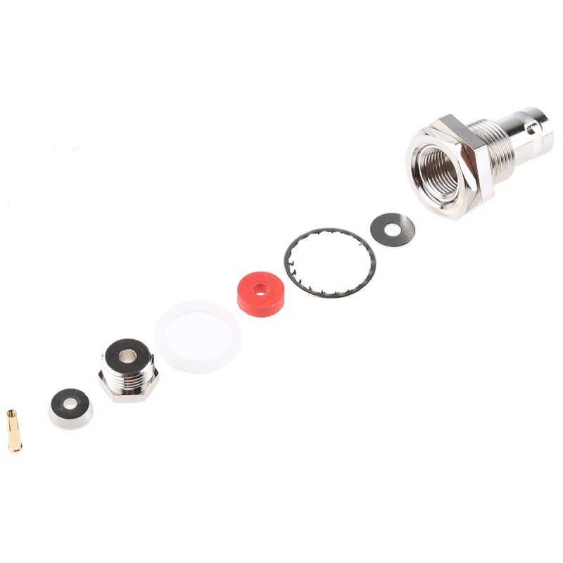 10 pcs - RS PRO, jack Panel Mount BNC Connector, 75Ω, Clamp Termination, Straight Body