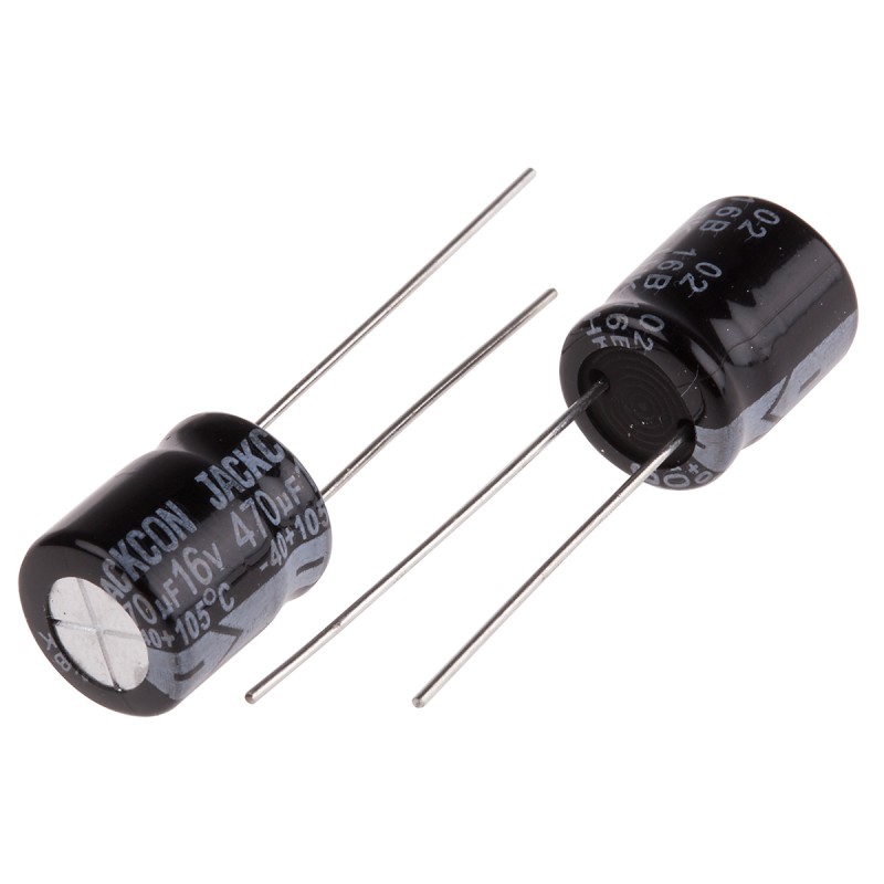 50 pcs - RS PRO 470μF Aluminium Electrolytic Capacitor 16V dc, Radial, Through Hole