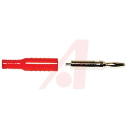 10 pcs - BU-P5169-2 Mueller Electric Red Male Banana Plug, 4 mm Connector, Crimp, Solder Termination, 15A, 1500V dc, Nickel Plat
