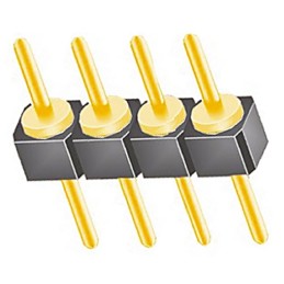 10 pcs - TS-104-G-A Samtec TS Series Straight Through Hole Pin Header, 4 Contact(s), 2.54mm Pitch, 1 Row(s), Unshrouded