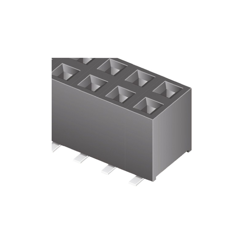 10 pcs - TLE-109-01-G-DV Samtec TLE Series Straight Surface Mount PCB Socket, 18-Contact, 2-Row, 2mm Pitch, Solder Termination
