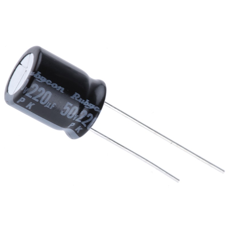50 pcs - 50PK220MEFC10X12.5 Rubycon 220μF Aluminium Electrolytic Capacitor 50V dc, Radial, Through Hole - 50PK220MEFC10X12.5