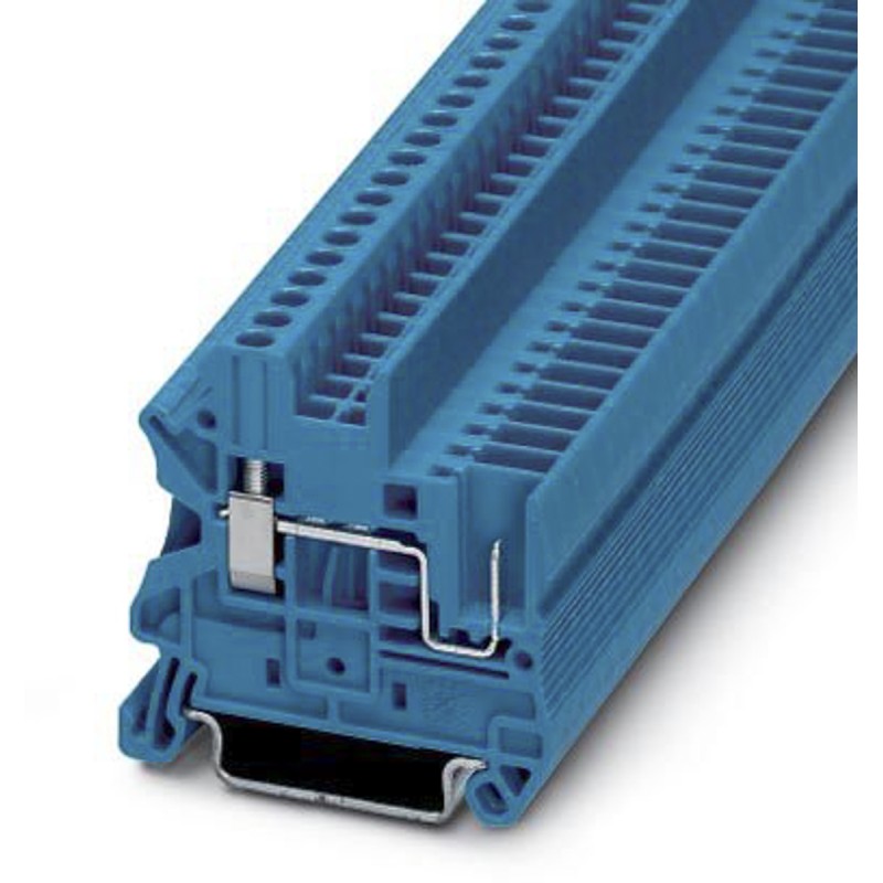 20 pcs - 3045020 Phoenix Contact UT 2.5/1P BU Series Blue Feed Through Terminal Block, Single-Level, Screw Termination