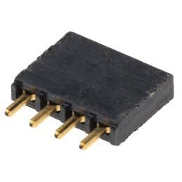 10 pcs - SSQ-104-01-G-S Samtec SSQ Series Straight Through Hole Mount PCB Socket, 4-Contact, 1-Row, 2.54mm Pitch, Solder Termina