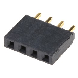 10 pcs - SSQ-104-01-G-S Samtec SSQ Series Straight Through Hole Mount PCB Socket, 4-Contact, 1-Row, 2.54mm Pitch, Solder Termina