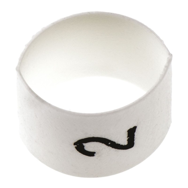 1 Bag of 100 - TE Connectivity Heat Shrink Cable Markers, White, Pre-printed '2', 2 - 6mm Cable