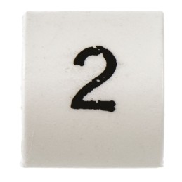 1 Bag of 100 - TE Connectivity Heat Shrink Cable Markers, White, Pre-printed '2', 2 - 6mm Cable