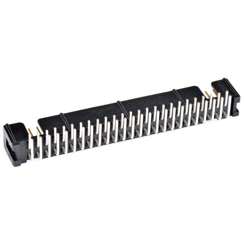 1 pcs - 3M 2500 Series Right Angle Through Hole PCB Header, 50 Contact(s), 2.54mm Pitch, 2 Row(s), Shrouded