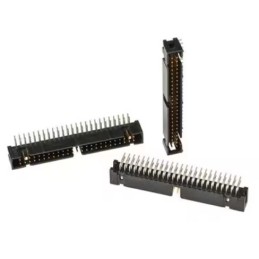 1 pcs - 3M 2500 Series Right Angle Through Hole PCB Header, 50 Contact(s), 2.54mm Pitch, 2 Row(s), Shrouded