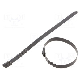 50 pcs : BCZ76-200 - Cable tie, L: 200mm, W: 7.9mm, acid resistant steel AISI 316, wave