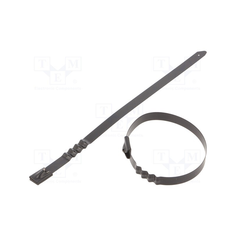 50 pcs : BCZ76-200 - Cable tie, L: 200mm, W: 7.9mm, acid resistant steel AISI 316, wave