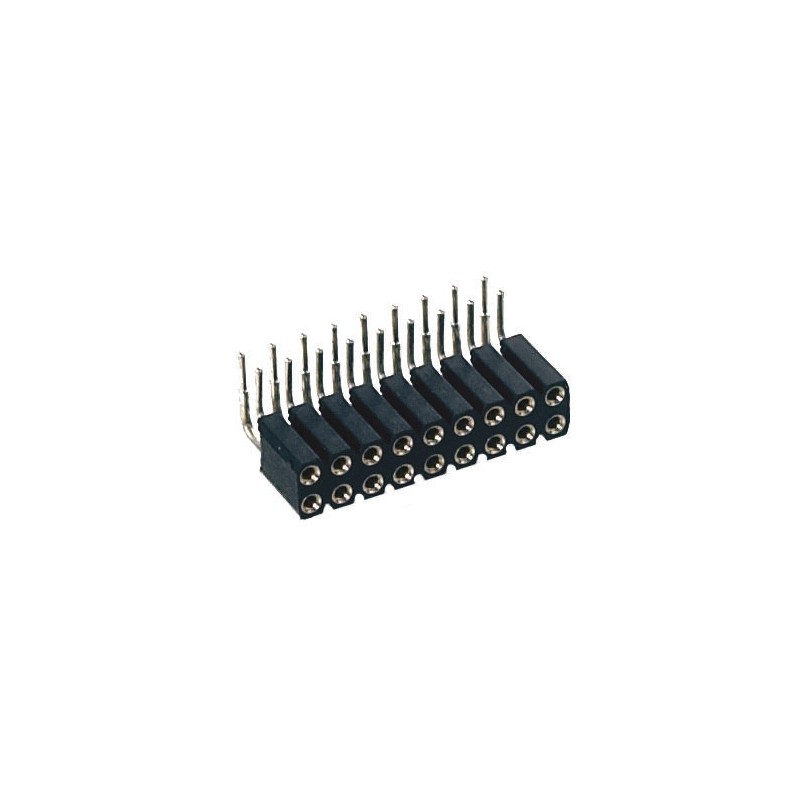 20 pcs - 803-87-004-20-001101 Preci-Dip 803 Series Right Angle PCB Mount PCB Socket, 4-Contact, 2-Row, 2.54mm Pitch, Solder Term
