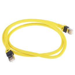 1 pcs - HARTING Cat6 Male RJ45 to Male RJ45 Ethernet Cable, SF/UTP, Yellow PUR Sheath, 1m