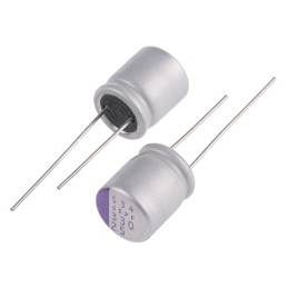 10 pcs - 25SEPF330M Panasonic 330μF Through Hole Polymer Capacitor, 25V dc