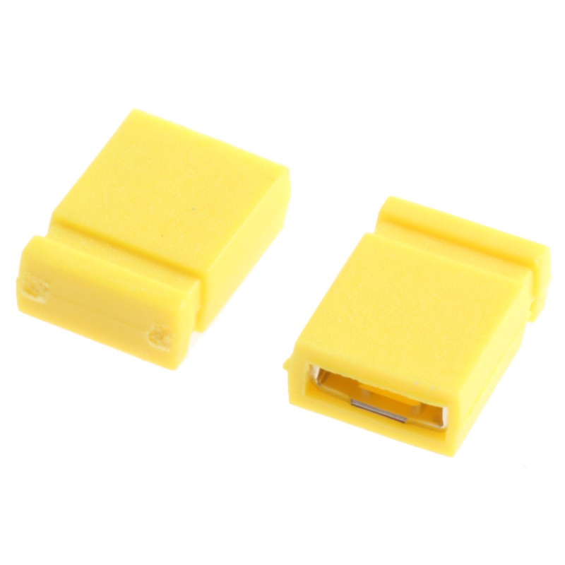50 pcs - RS PRO Shorting Link Female Straight Yellow Closed Top 2 Way 1 Row 2.54mm Pitch