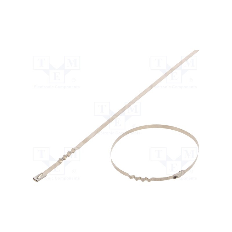 50 pcs : BUZ44-260 - Cable tie, L: 260mm, W: 4.6mm, stainless steel AISI 304, 445N