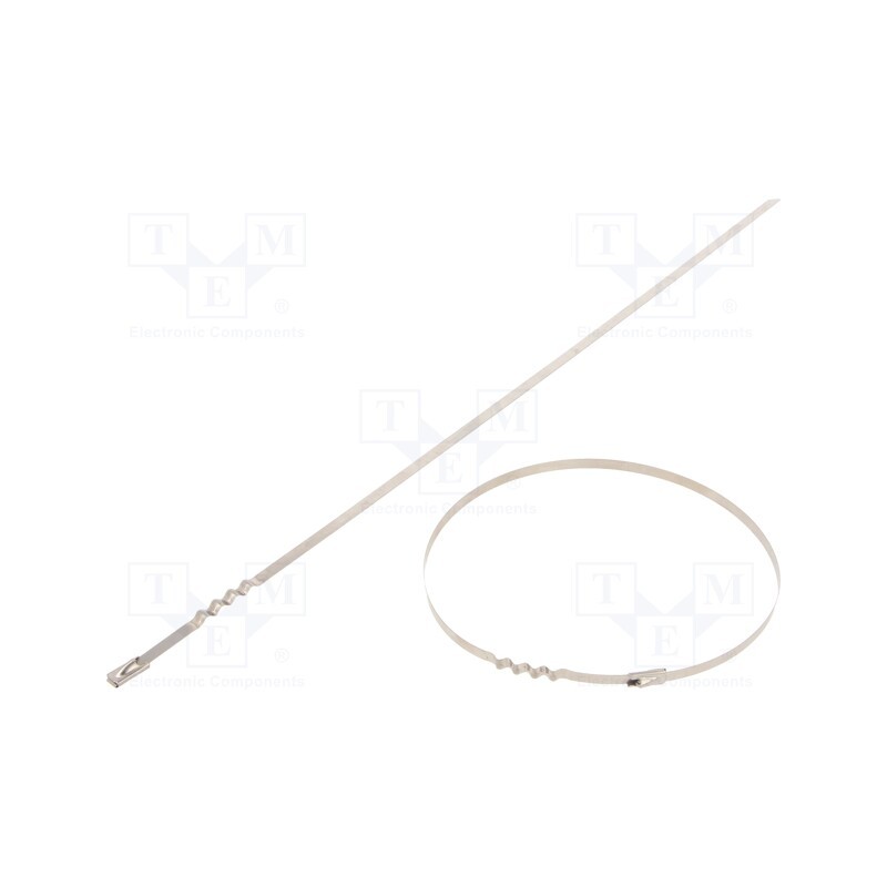 50 pcs : BUZ44-360 - Cable tie, L: 360mm, W: 4.6mm, stainless steel AISI 304, 445N