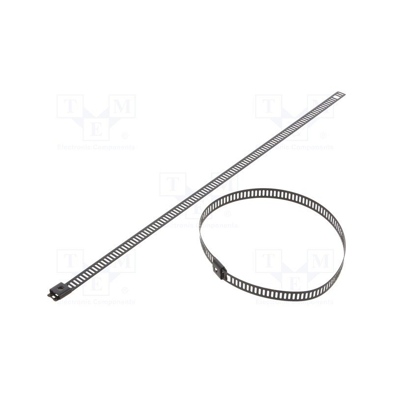 50 pcs : LC74-250 - Cable tie, L: 250mm, W: 7mm, stainless steel AISI 304, 445N, black