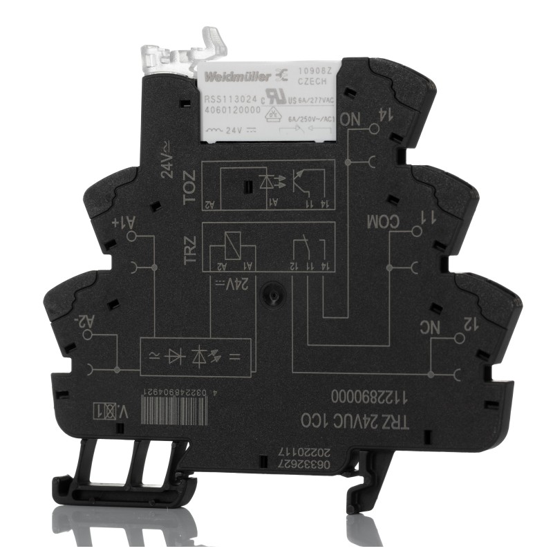 1 pcs - Weidmuller TRZ Series Interface Relay, DIN Rail Mount, 24V Coil, SPDT, 1-Pole