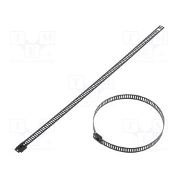 50 pcs : LC76-225 - Cable tie, L: 225mm, W: 7mm, acid resistant steel AISI 316, 445N