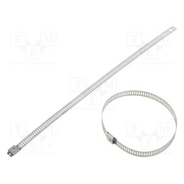 50 pcs : LU74-225 - Cable tie, L: 225mm, W: 7mm, stainless steel AISI 304, 445N