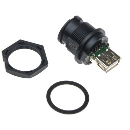 1 pcs - Amphenol Industrial Straight, Panel Mount Type A IP67 USB Connector