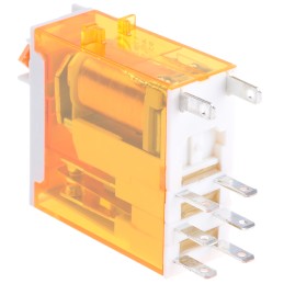 1 pcs - Finder Plug In Power Relay, 110V ac Coil, 8A Switching Current, DPDT