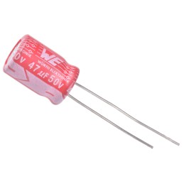 50 pcs - 860240674005 Wurth Elektronik 47μF Aluminium Electrolytic Capacitor 50V dc, Radial, Through Hole - 860240674005