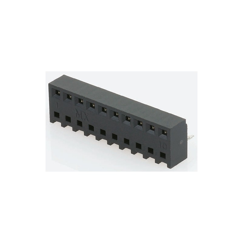 100 pcs - Molex KK 254 Series Straight Through Hole Mount PCB Socket, 14-Contact, 1-Row, 2.54mm Pitch, Solder Termination