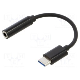 10 pcs : SAVAK-35/B - Adapter, USB 3.1, Jack 3.5mm socket,USB C plug, 0.12m, black