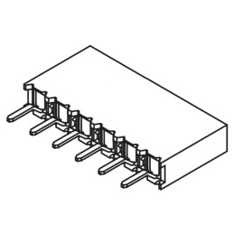10 pcs - BCS-106-L-S-TE Samtec BCS Series Straight Through Hole Mount PCB Socket, 6-Contact, 1-Row, 2.54mm Pitch, Solder Termina