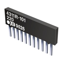 20 pcs - 4308R-102-102LF Bourns, 4300R 1kΩ ±2% Isolated Resistor Array, 4 Resistors, 1W total, SIP, Pin