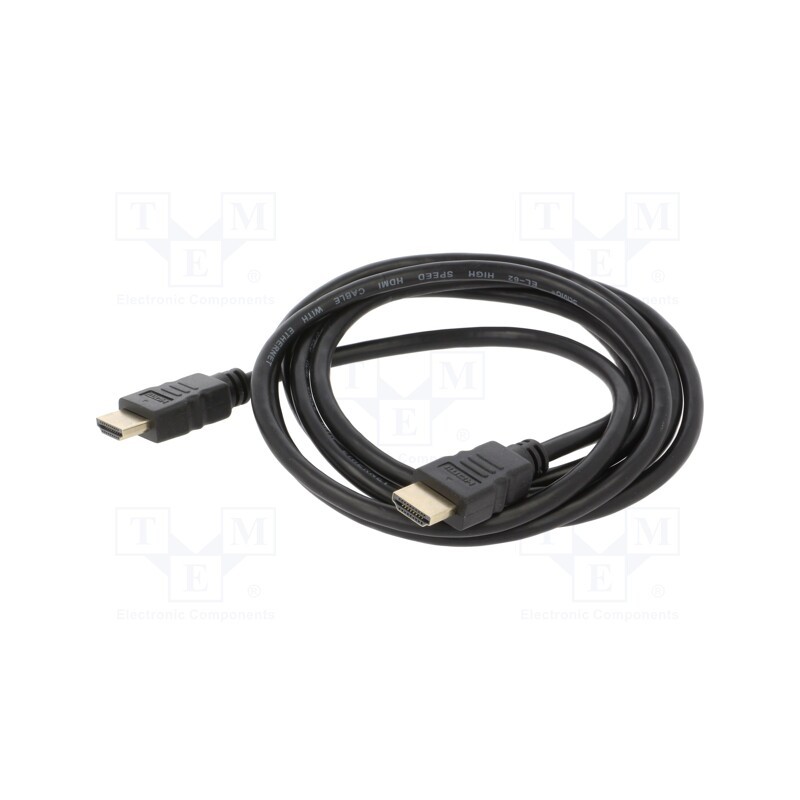 10 pcs : SAVKABELCL-05 - Cable, HDMI 1.4, HDMI plug,both sides, Len: 2m, black, 30AWG