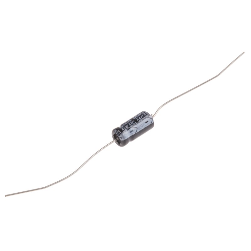 50 pcs - RS PRO 22μF Aluminium Electrolytic Capacitor 25V dc, Axial, Through Hole
