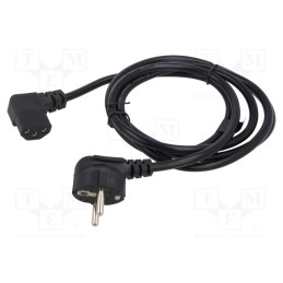 10 pcs : SAVKABELCL-116 - Cable, 3x0.75mm2, CEE 7/7 (E/F) plug angled,IEC C13 female, PVC