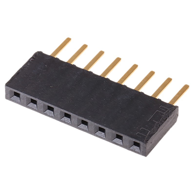 10 pcs - SSW-108-02-G-S Samtec SSW Series Straight Through Hole Mount PCB Socket, 8-Contact, 1-Row, 2.54mm Pitch, Solder Termina