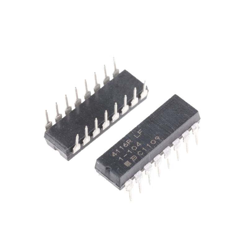625 pcs - Bourns, 4100R 100kΩ ±2% Isolated Resistor Array, 8 Resistors, 2.25W total, DIP, Through Hole