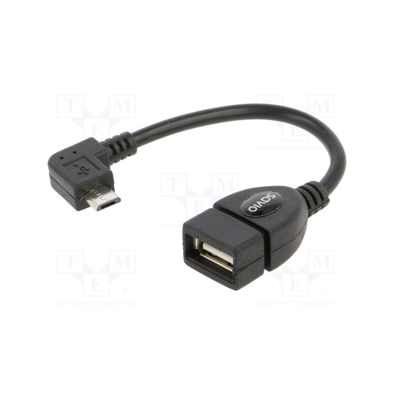 10 pcs : SAVKABELCL-61 - Cable, OTG,USB 2.0, USB A socket,USB B micro plug (angle)