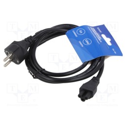 10 pcs : SAVKABELCL-81 - Cable, 3x0.75mm2, CEE 7/7 (E/F) plug,IEC C5 female, PVC, 1.8m