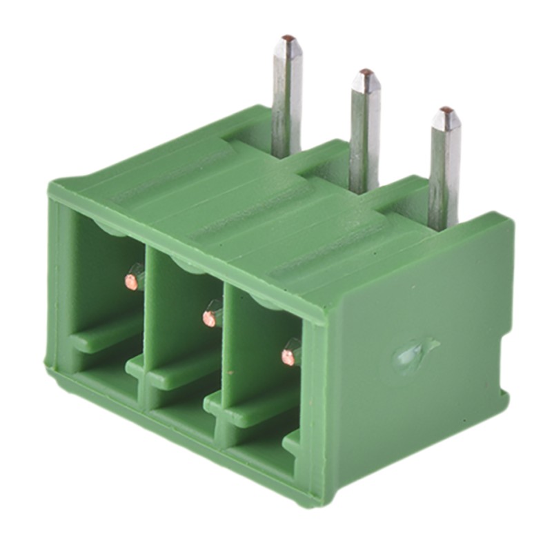 20 pcs - 284512-3 TE Connectivity 3.5mm Pitch 3 Way Right Angle Pluggable Terminal Block, Header, Through Hole, Solder Terminati