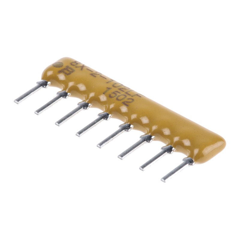 100 pcs - 4608X-102-102LF Bourns, 4600X 1kΩ ±2% Isolated Resistor Array, 4 Resistors, 1W total, SIP, Through Hole