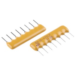 100 pcs - 4608X-102-472LF Bourns, 4600X 4.7kΩ ±2% Isolated Resistor Array, 4 Resistors, 1W total, SIP, Through Hole