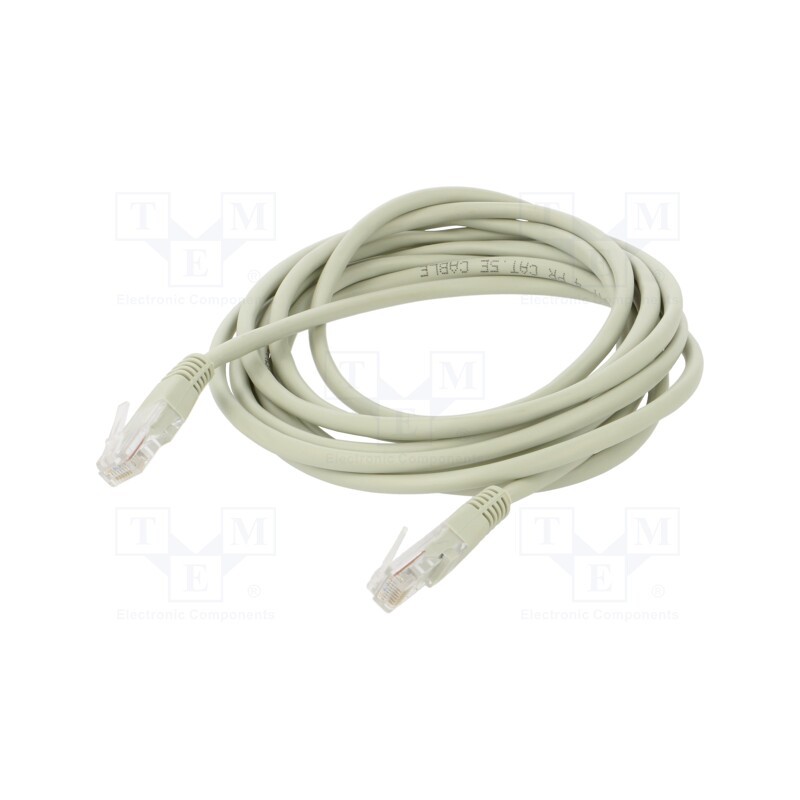 10 pcs : SAVKABELCLA-01 - Patch cord, U/UTP, 5e, grey, 3m, RJ45 plug,both sides, 26AWG