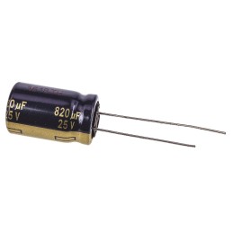 20 pcs - EEUFC1E821S Panasonic 820μF Aluminium Electrolytic Capacitor 25V dc, Radial, Through Hole - EEUFC1E821S