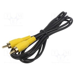 10 pcs : SAVKABELCLS-11 - Cable, RCA plug,both sides, 2m, Plating: gold-plated, black