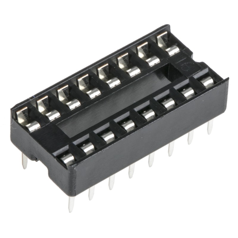 200 pcs - W3116TRC Winslow, W3100 2.54mm Pitch Vertical 16 Way, Through Hole Stamped Pin Open Frame IC Dip Socket, 10A