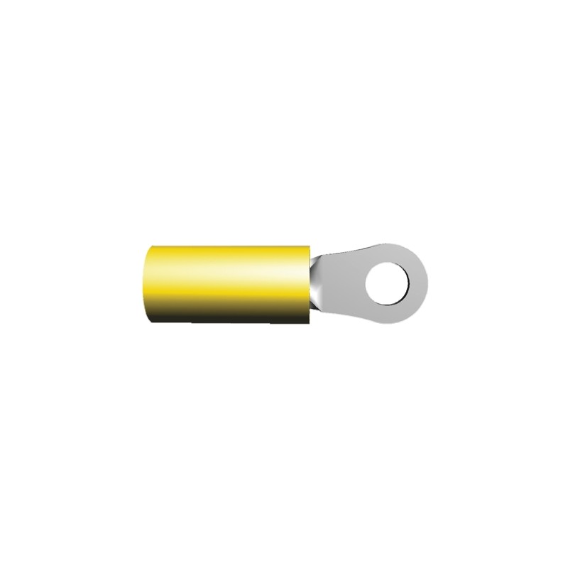 20 pcs - 326886 TE Connectivity, PIDG Insulated Ring Terminal, M3.5 Stud Size, 2.6mm² to 6.6mm² Wire Size, Yellow
