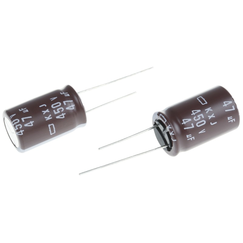10 pcs - EKXJ451ELL470ML25S CHEMI-CON 47μF Aluminium Electrolytic Capacitor 450V dc, Radial, Through Hole - EKXJ451ELL470ML25S