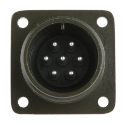 1 pcs - Amphenol, MS3102A 7 Way Box Mount MIL Spec Circular Connector Receptacle, Pin Contacts,Shell Size 16S, Screw Coupling,