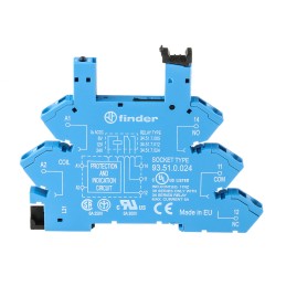 1 pcs - Finder 93 5 Pin 12V ac/dc DIN Rail Relay Socket, for use with 34.51